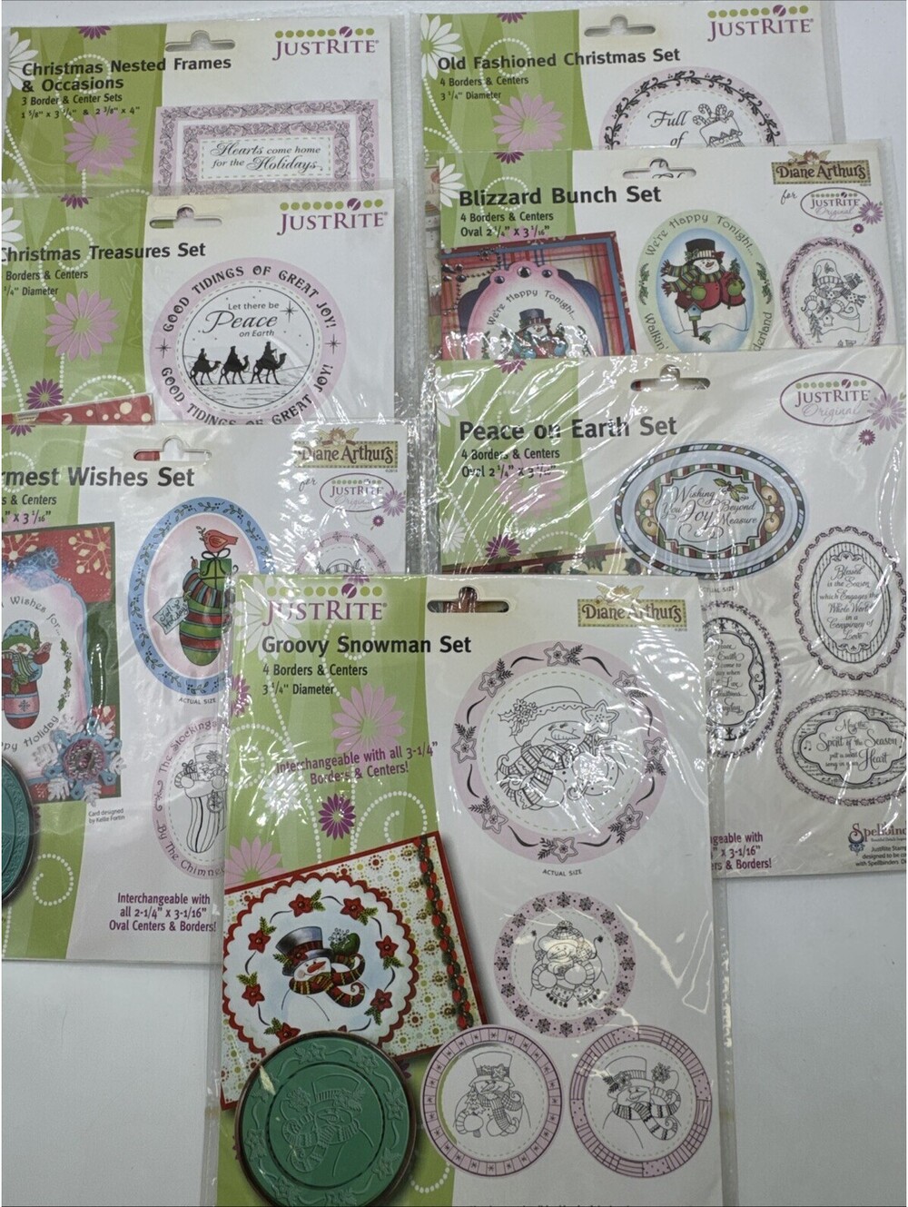 Lot Of 7 Just Rite Rubber Stamper Sets Christmas Holidays Sentiments Cards